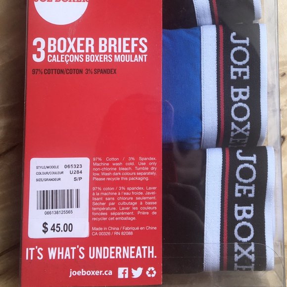 NWT Mens Joe Boxer Boxer Briefs Size Small - 3 Pack - Picture 2 of 2